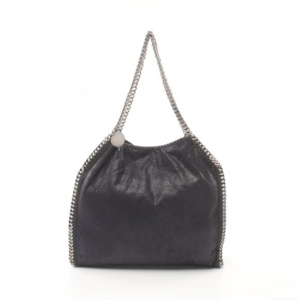 Authentic $1285 STELLA MCCARTNEY LargeFalabella Shaggy Deer Black Metallic Tote